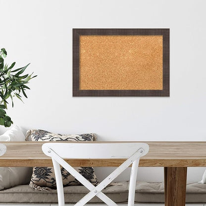 Amanti Art Natural Cork Board for Wall, 14x20 Vision Board with Brown Wood Frame, Small Corkboard Office Decor for Home Organization, Rustic Farmhouse Corkboard Pinboard to display items for home