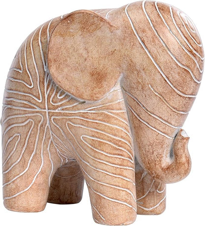 Kakizzy Elephant Statue, African Animal Decor, Wooden Elephant Gift for Women, Boho Decor for Living Room, Shelf, Office（1Pack, Big）