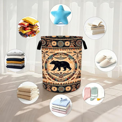 Western Laundry Basket Waterproof Laundry Hamper Foldable Laundry Bag with Handles for Bedroom, Bathroom, Office, Clothes Storage