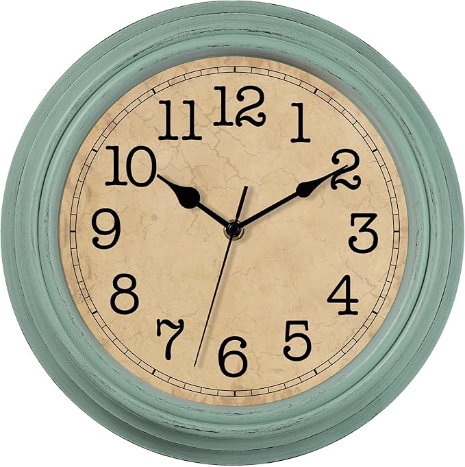 HYLANDA 12 Inch Wall Clock, Silent Non-Ticking Decorative Battery Operated Easy to Read for Kitchen Living Room, Bathroom, Bedroom, Office