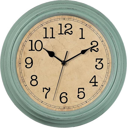 HYLANDA 12 Inch Wall Clock, Silent Non-Ticking Decorative Battery Operated Easy to Read for Kitchen Living Room, Bathroom, Bedroom, Office