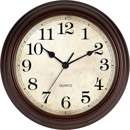 Wall Clock, Bronze Silent Non Ticking Battery Operated Clocks, Decorative for Living Room, Bedrooms, Kitchen, Office (14 inch)