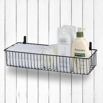 Wetheny Farmhouse Decor Metal Wire Organizer Storage Basket (2 Pack)-Toilet Paper Storage-Organization and Storage for Bedroom, Bathroom, Kitchen Cabinets, Pantry, Laundry Room, Closets (Black)