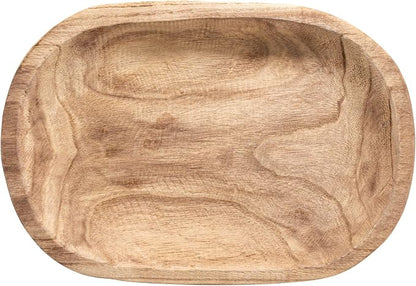 Bloomingville Hand-Carved Paulownia Wood Bowl, Natural