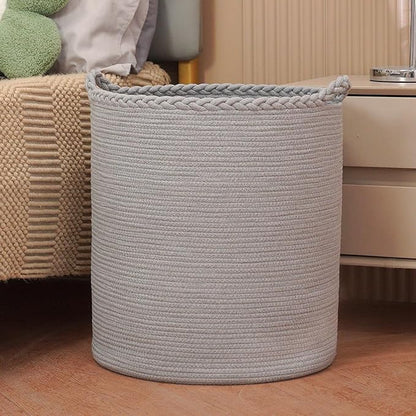 Homlikelan 90L Oversize Woven Laundry Basket,Cotton Tall Laundry Hamper for Blankets,Clothes,Pillows,Toys,Shoes Large Laundry Bin Grey