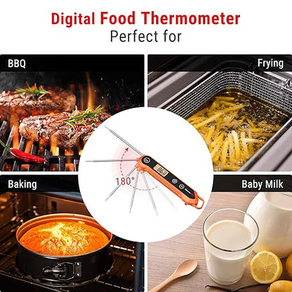 ThermoPro Digital Instant Read Meat Thermometer for Grilling Waterproof Kitchen Food Thermometer with Calibration & Backlight Baking Bread Candy Thermometer Cooking Tools Utensils