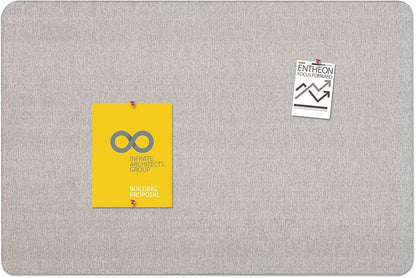 Quartet Bulletin Board, Fabric, 4' x 3', Frameless, High-Density Fiberboard, Oval Office, Gray (7684G)