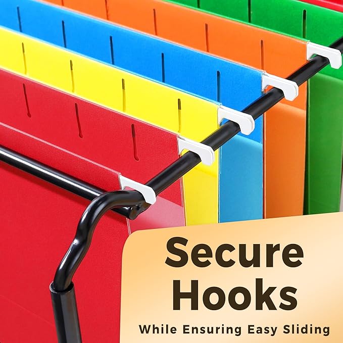 SUNEE Hanging File Folders Extra Capacity Assorted Colors, 25 Pack Letter Size File Folders with 1/5-cut Tabs, Heavy Duty 2 Inch Expansion, Stay Organized for Your Home and Office Bulk File