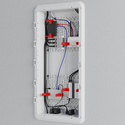 Legrand - On-Q 30 Inch Media Enclosure, WiFi Electrical Box, Cable Management Box for Distribution of Networking Service, Recessed Media Box Lets Signal Through, White, ENP3050NA