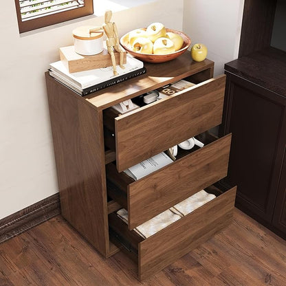 Contemporary 3-Drawer Nightstand with Sleek Wood Finish, Perfect for Bedroom, Living Room, or Office (15.74" D x 23.62" W x 32.48" H（3 Drawers）)