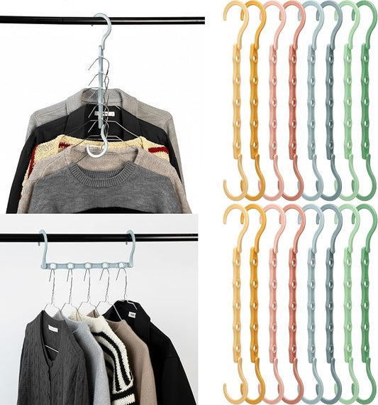 Mr. Pen- Space Saving Hangers, 16 pcs, 360° Rotating Hooks, Magic Cascading Hanger Organizer with 5 Enclosed Slots, Closet Organizers and Storage for Clothes, College Dorm Room Essentials