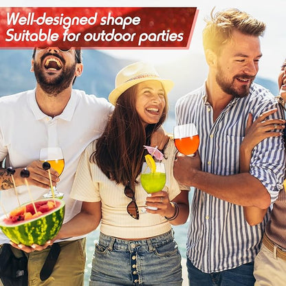 Patelai Set of 12 Clear Glasses 13.5 oz Water Goblet Glass Stemmed Water Glasses for Juice Wine Beer Tea Milk Cold Beverages Drinks Dishwasher Safe