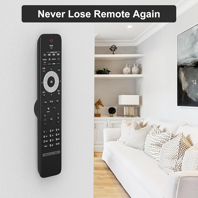 YYILIS Magnetic Remote Control Holder Wall Mount, 4 Pack TV Remote Control Holder for Fan/Air Conditioner, Self-Adhesive Bedside Caddy for TV Backside/Bedroom/Office/RV Home Organizer Storage(Black)