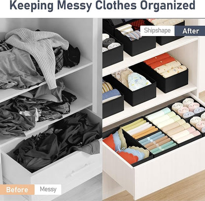 DIMJ Drawer Organizer Clothes Storage - 18 Pack Baby Dresser Organizer for Nursery, Foldable Drawer Dividers for Bedroom Closet Organization, Fabric Storage Bins for Socks, Underwears, Bras