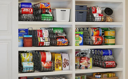 Sonyabecca 6-Pack Can Storage Organizer Pantry, Stackable Kitchen Canned Food Holder With Handles, Can Organizer For Pantry Countertop Cabinet, Beverage Drink Pop Soda Can Dispenser Patent Pending