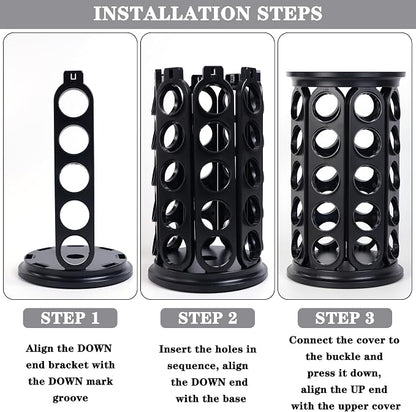 Coffee Pod Holder, Holds 40 K Cup Coffee Capsules, Large Capacity Round Organizer with 360-Degree Rotation, Black