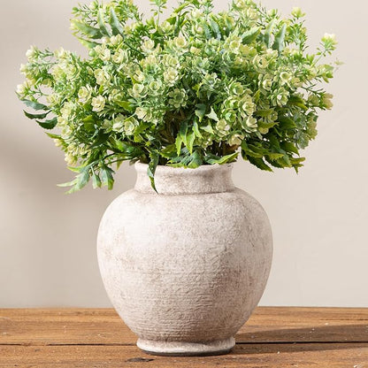 Ceramic Flower Vase, 6" Small Farmhouse Vase Decorative Vases Home Decor Short Pottery Vases for Table Living Room Entryway Mantel Bookshelf Bedroom Bathroom Kitchen - RW