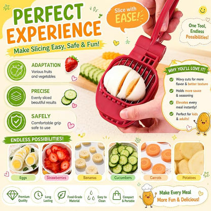 JAYVAR Large Egg Slicer for Hard Boiled Eggs, Egg Cutter with Thick and Sturdy Blade, Boiled Eggs Slicer with Long Handle, Stainless Steel Strawberry Slicers for EggChopper, Sturdy Easy to Clean Use