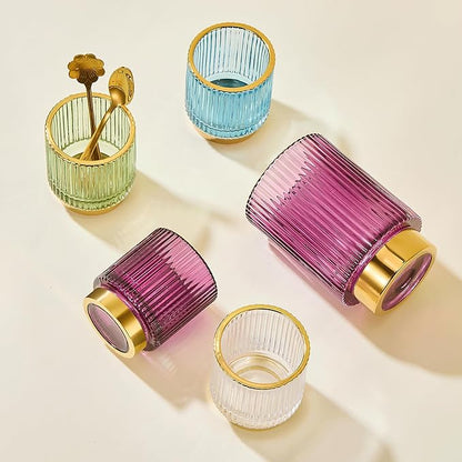 Makeup Brush Holder Organizer,Toothbrush Holders,Desk Pen Pencil Holder,Multifunctional Vintage Glass Brush Cup(A3-19-US)