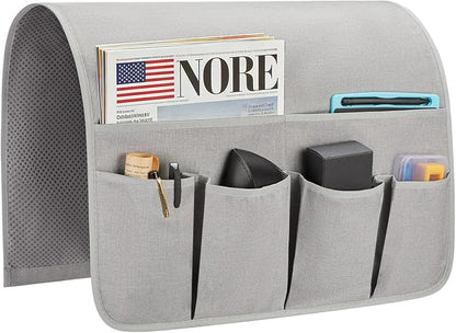 Sofa Armrest Organizer, Remote Control Holder for Recliner Couch, Arm Chair Caddy with 6 Pockets for Magazine, Tablet, Phone, iPad