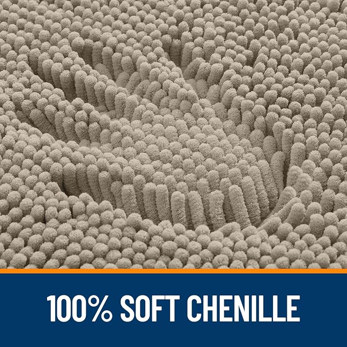 OLANLY Large Bathroom Rugs 40x32, Extra Soft Absorbent Chenille Bath Rugs, Rubber Backing Quick Dry, Machine Washable Bath Mats for Bathroom Floor, Tub and Shower, Home Decor Accessories, Warm Taupe