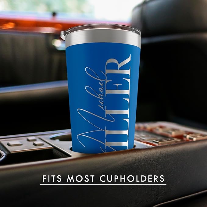 Personalized Tumbler with Engraved Name - 12 Designs, 30 Oz Coffee Tumbler with Slider Lid, Hot Pink, Double Wall Insulated - Gifts for Mom, Custom Gift for Women, Personalized Gift for Her