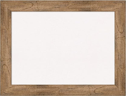 Amanti Art White Cork Board for Wall, 26x34 Vision Board with Brown Wood Frame, Medium Corkboard Office Decor for Home Organization, Rustic Farmhouse Corkboard Pinboard to display items for home