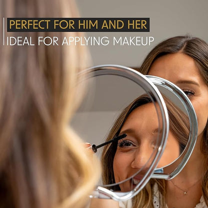 Luxo Shower Mirror, Shaving Mirror with a Razor Holder for Shower and Powerful Suction Cup - Shatterproof Shower Mirror fogless for Shaving, fogless Mirror for Shower (Chrome)