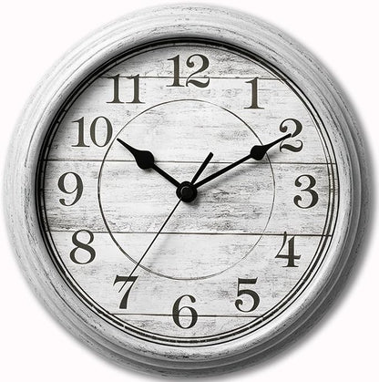 Wall Clock, 9 Inch Silent Wall Clocks Battery Operated, Decorative Clocks for Kitchen Living Room, Bedroom (Gray)
