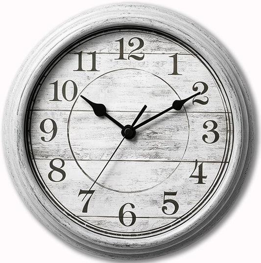 Wall Clock, 9 Inch Silent Wall Clocks Battery Operated, Decorative Clocks for Kitchen Living Room, Bedroom (Gray)