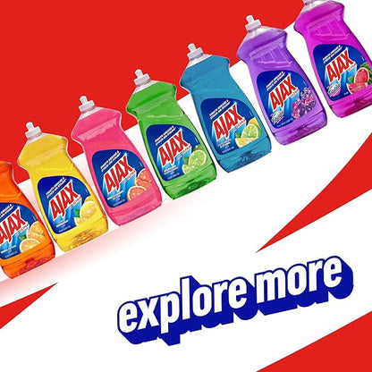 Ajax Ultra Liquid Dish Soap Vinegar and Lime Scent, Sparkling Clean Dishes, 90 fl oz Bottle