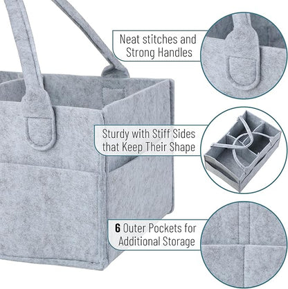Mr. Pen- Baby Diaper Caddy Organizer, Gray, Large, Nursery Storage Bin and Car Organizer for Diapers and Baby Wipes