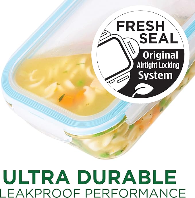 LOCK & LOCK Purely Better Glass Food Storage Container Set, 10 Piece, Clear