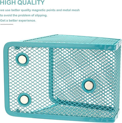 Magnetic Pencil Holder,Mesh Stainless Steel Pen Basket, Metal Writing Utensil Storage Organizer for Whiteboard,Blackboard,Kitchen, Locker, Home, or Office