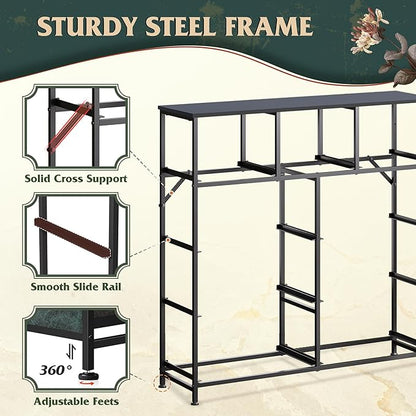 WLIVE 9 Drawer Dresser, Fabric Storage Tower for Bedroom, Hallway, Closet, Tall Chest Organizer Unit for Bedroom with Fabric Bins, Steel Frame, Wood Top, Easy Pull Handle, Vintage Green