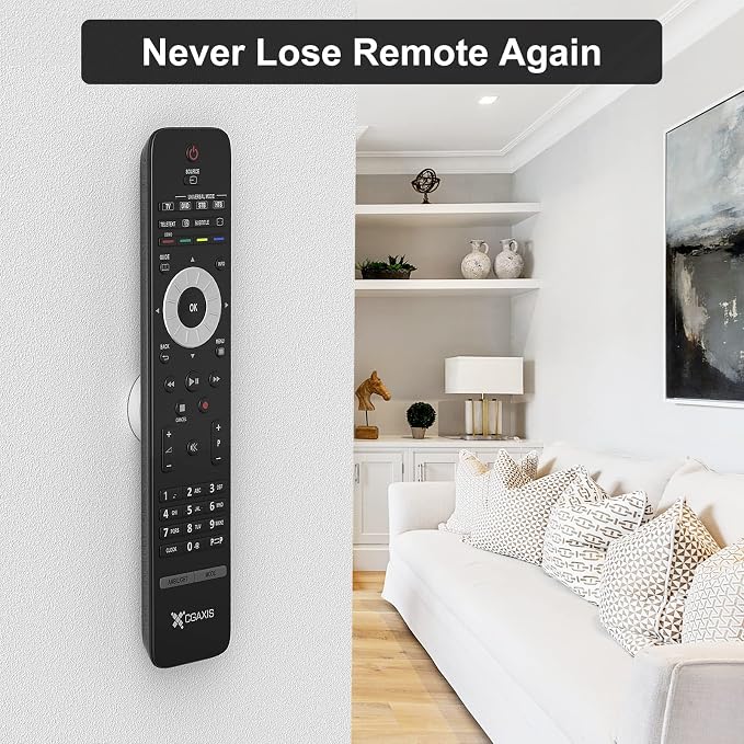 YYILIS Magnetic Remote Control Holder Wall Mount, 4 Pack Upgrade Remote Control Organizers Storage Self-Adhesive TV Remote Control Caddy for Back of TV White