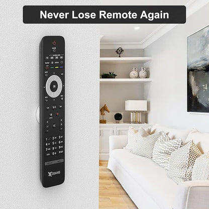 YYILIS Magnetic Remote Control Holder Wall Mount, 4 Pack Upgrade Remote Control Organizers Storage Self-Adhesive TV Remote Control Caddy for Back of TV White