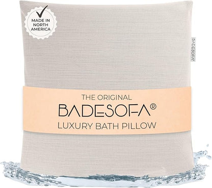 BADESOFA® Luxury Bath Pillow M - Thick & Comfortable Tub Pillow for Bathtub - Washable & Quick-Drying Back Bath Pillow - Non-Slip Bath Pillows - Luxury Spa Cushion in Ivory Pearl