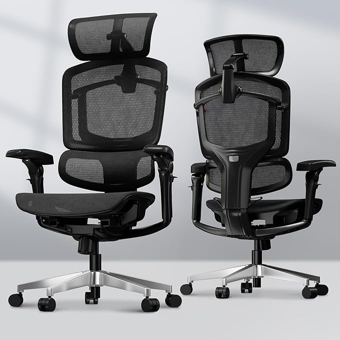 FLEXISPOT ErgoX-PRO Ergonomic Office Chair Black – AeroWeave 5.0 Mesh Seat, 5D Lumbar, 7D Armrests, 4D Headrest, 551LBS Capacity – Office, Gaming, Home