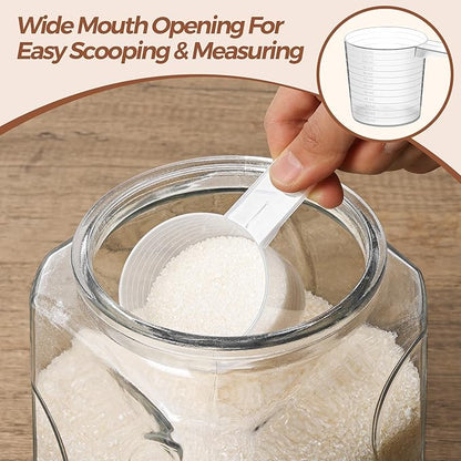 ComSaf 78oz Large Glass Storage Container with Airtight Lid, Thick Square Flour and Sugar Jar for Pantry Organization, Wide Mouth Glass Canister for Rice, Pasta, Cereal, Laundry Detergent