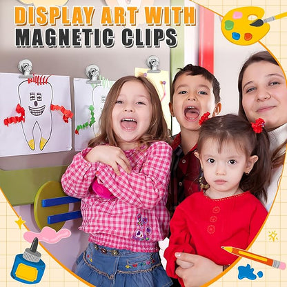 Grtard 24 Pack Magnetic Clips Heavy Duty, Magnet Clips for Fridge, Refrigerator Magnets with Clips, No-Scratch Strong Magnetic Clips for Refrigerator, Whiteboard, Cruise Cabins, Locker