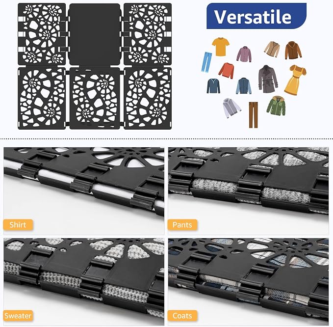 BoxLegend Shirt Folder V1-Plus Tshirt Folding Board Clothes Folder Easy and Fast to Fold Clothes for Adult and Kids Black