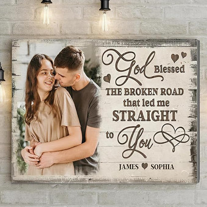Love Signal Personalized Wall Art for Couples, Custom Photo Print Canvas/Poster/Frame, Valentine Day, Anniversary, Wedding, Birthday Gifts for Him Her Boyfriend Girlfriend, Husband Wife Bedroom Decor