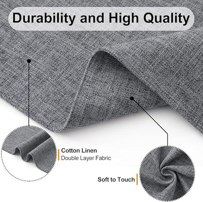 Homaxy Cloths Placemats for Dining Table Set of 8, Heat Resistant Washable Cotton Linen Blend Table Mats, Easy to Clean Place Mats for Indoor Outdoor Party Kitchen Decoration, 13" x 19", Dark Grey