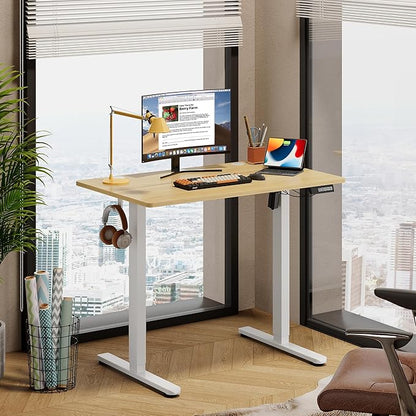 DEVAISE 40 Inch Electric Standing Desk, 3 Adjustable Height Stand up Desk for Home Office, Ergonomic Sit to Stand Desk with LED Touchscreen, 3 Memory Preset Computer Desk (Maple)
