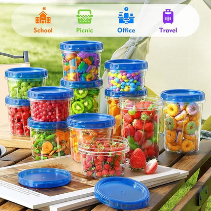 BiuLeon [12 Pack-34oz Freezer Storage Containers, Plastic Soup Containers with Lids, BPA Free Food Storage Containers with Twist Top Lids, Reusable Meal Prep Containers