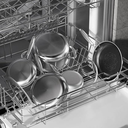 COOKER KING Stainless Steel 7PCS Cookware Set, Pots and Pans Set, Non Stick, Frying Pans, Saucepans & Stock Pot with Lid, Non-Toxic, Induction, Oven, Dishwasher Safe