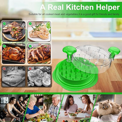 Chicken Shredder Tool Twist Large Chicken Breast Shredder with Brush&Fork, Visible Meat Shredder Machine, Strong Anti-Slip Strip, Ergonomic Handle, BPA Free, Suitable for Pork Beef Chicken