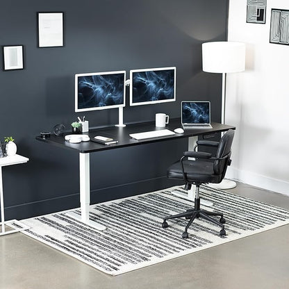VIVO Electric 71 x 30 in Dual Motor Sit Stand Desk, Memory Height Adjustment, 2B Series, Black Top White Frame, DESK-KIT-2W7B
