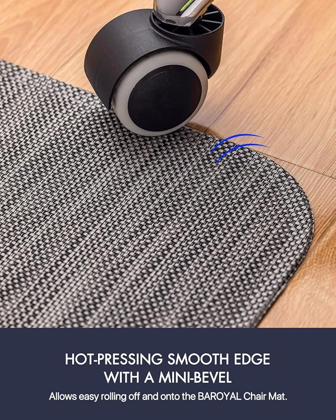 Baroyal Office Chair Mat for Hardwood Floor Under Desk Computer Rolling Chair Mat for Wood/Tile Floor Non-Slip Heavy Duty Desk Rug PVC Plastic Hard Floor Protector 45"x 53" (Gray)